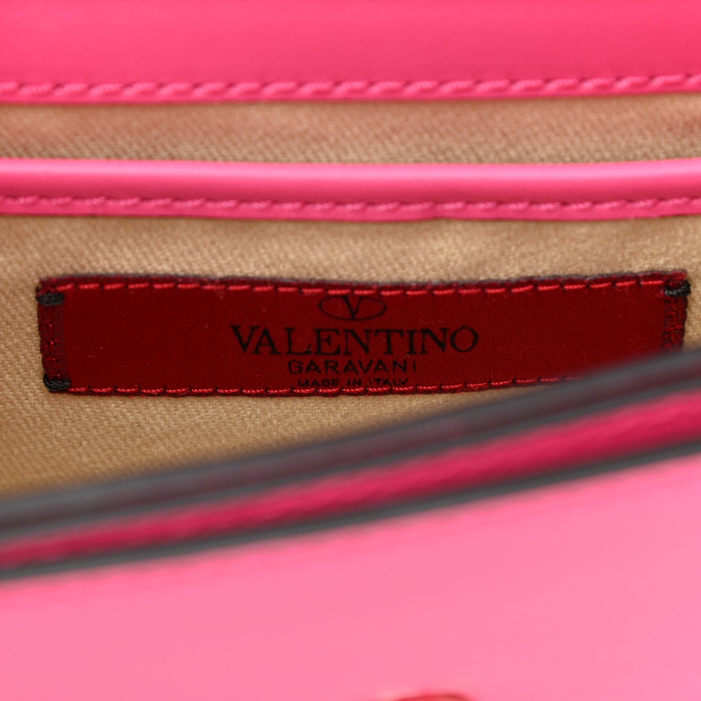 Vitello Rockstud Flap Crossbody Bag Peony
