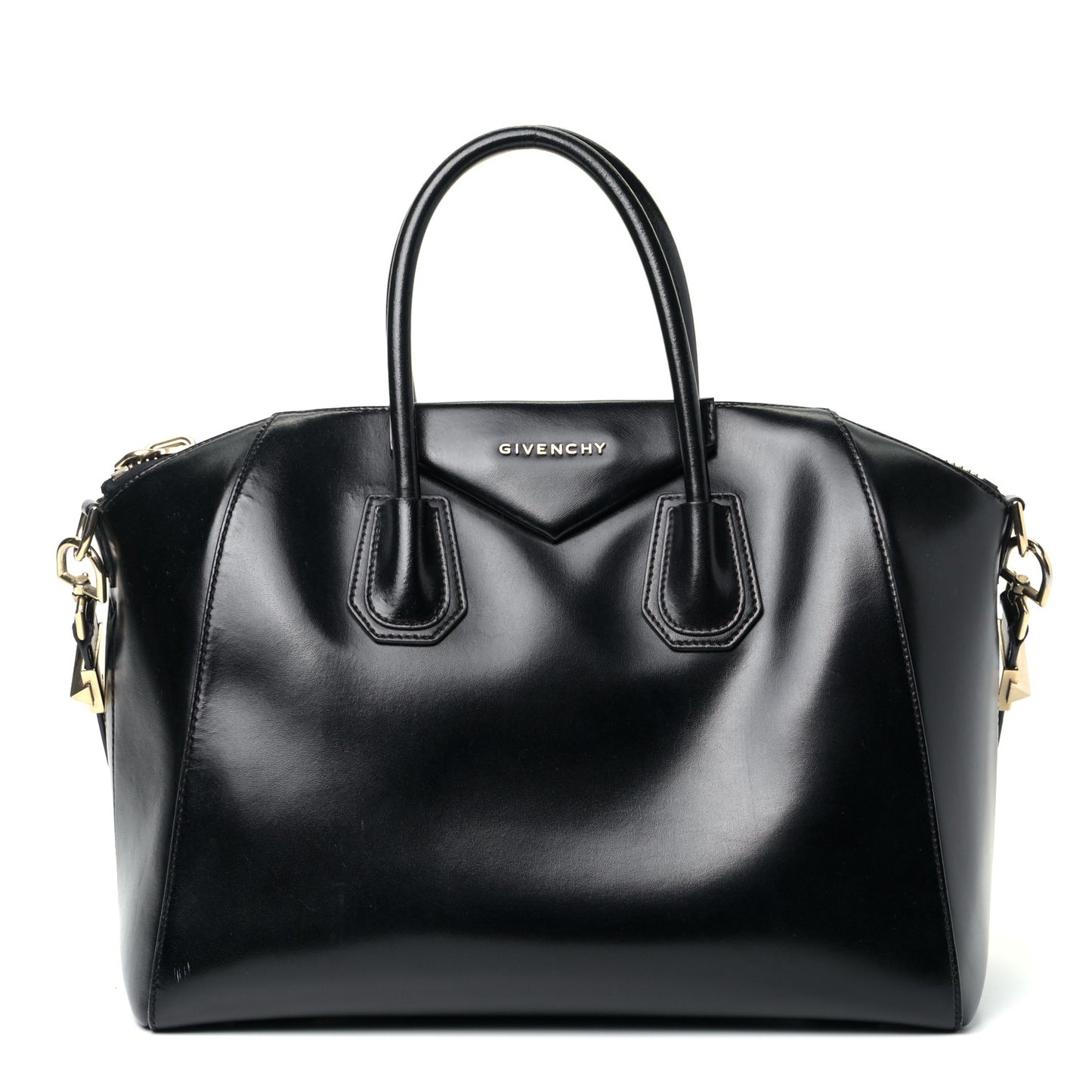 Shiny Lord Calfskin Medium Antigona Black