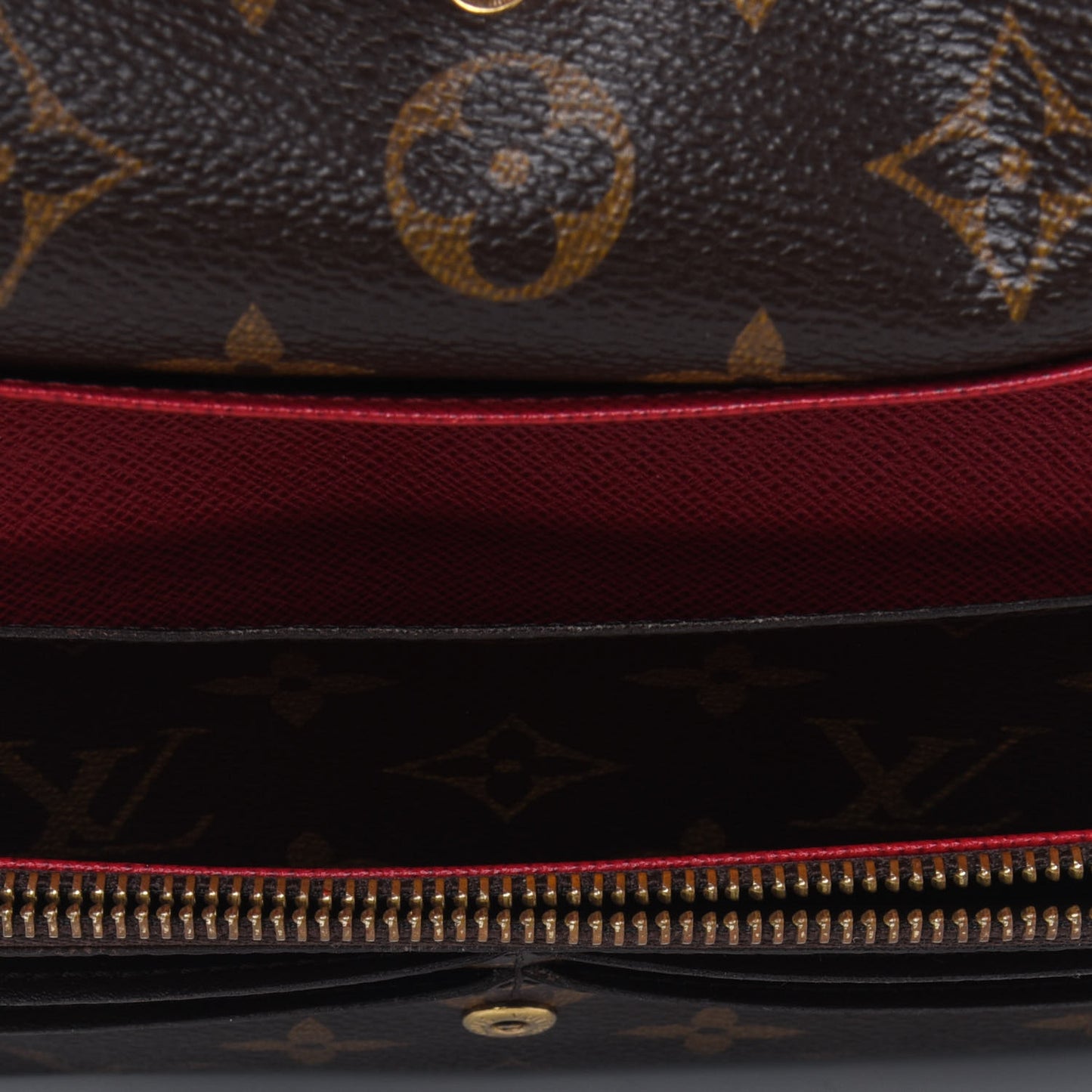 Monogram Emilie Wallet Red