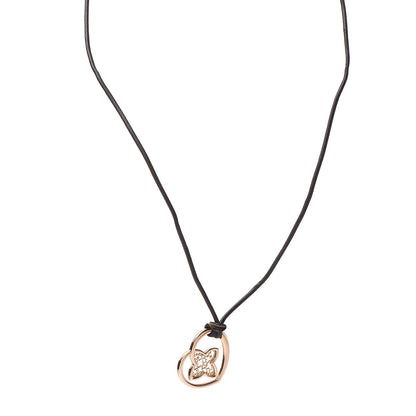 Louis Vuitton 18K Rose Gold Leather Coeur Heart Pendant Necklace 1 of 5