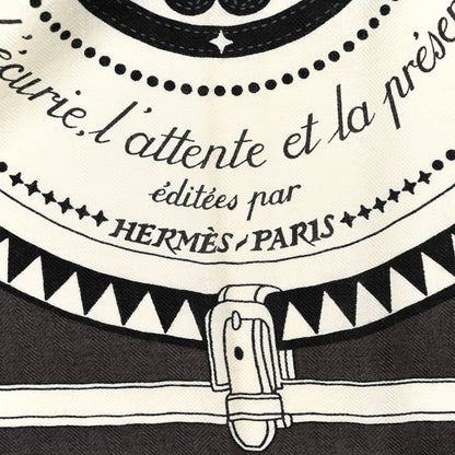 Hermes Cashmere Courvertures Et Tenues Shawl 140 Gris Taupe Black White 2 of 4