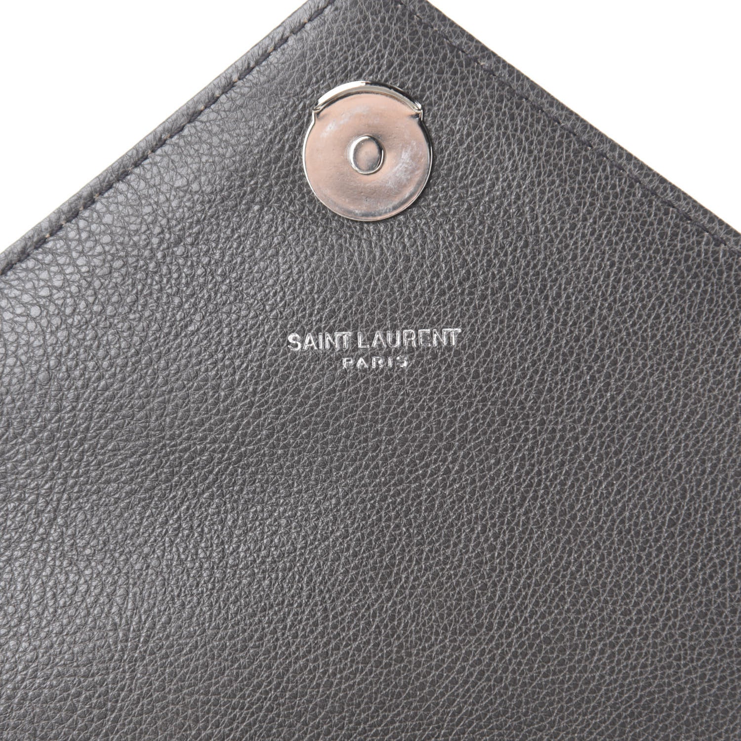 Saint Laurent Sheepskin Matelasse Chevron Monogram Large College Satchel Dark Anthracite 12 of 14