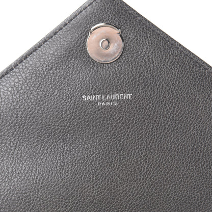 Saint Laurent Sheepskin Matelasse Chevron Monogram Large College Satchel Dark Anthracite 12 of 14
