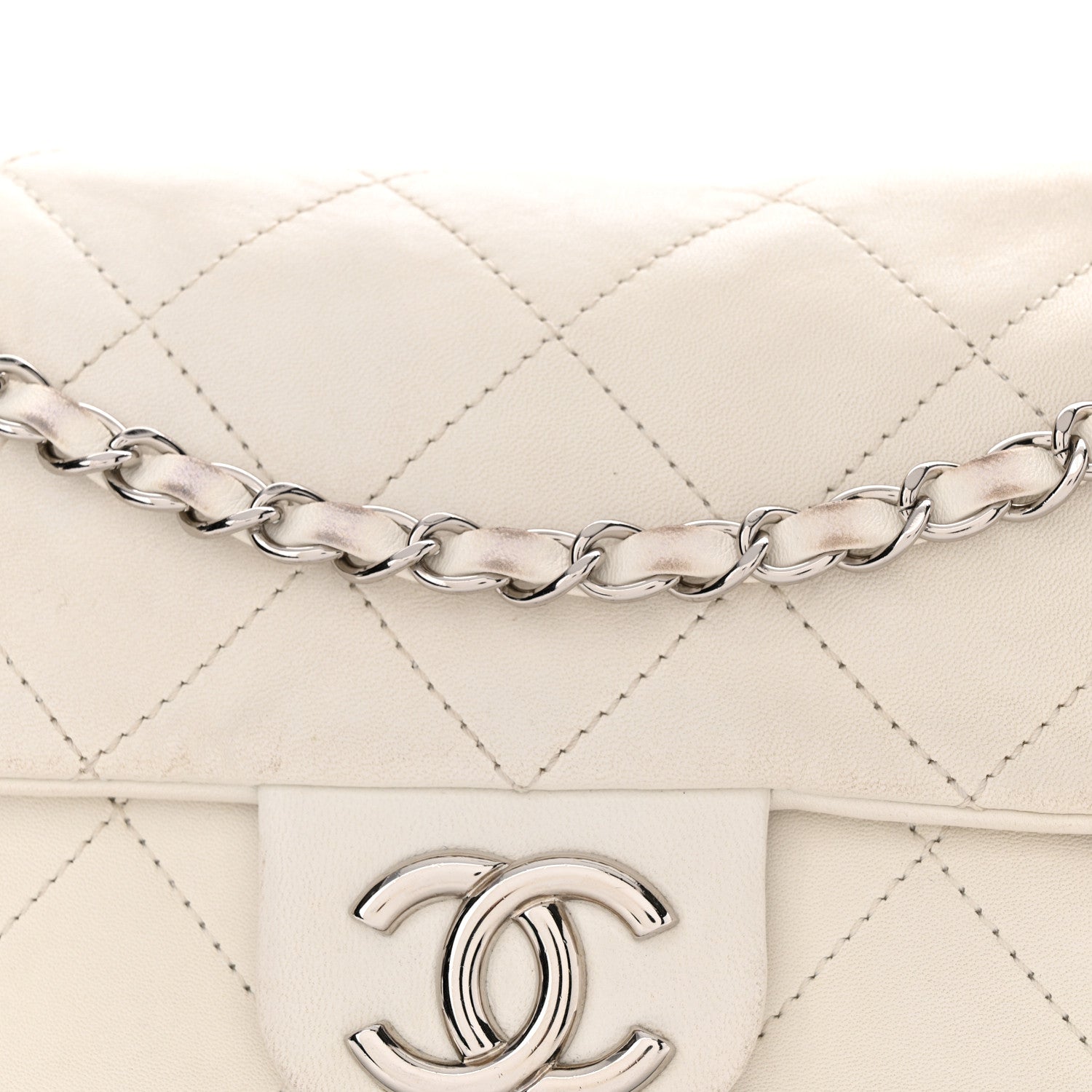 Chanel Calfskin Quilted VIP Flap White Black 13 of 21