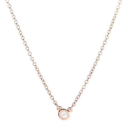 Tiffany 18K Rose Gold Diamond .03ct Elsa Peretti Diamonds by the Yard Pendant Necklace 4 of 8