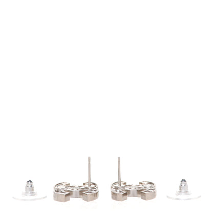 Chanel Crystal CC Earrings Silver 3 of 5