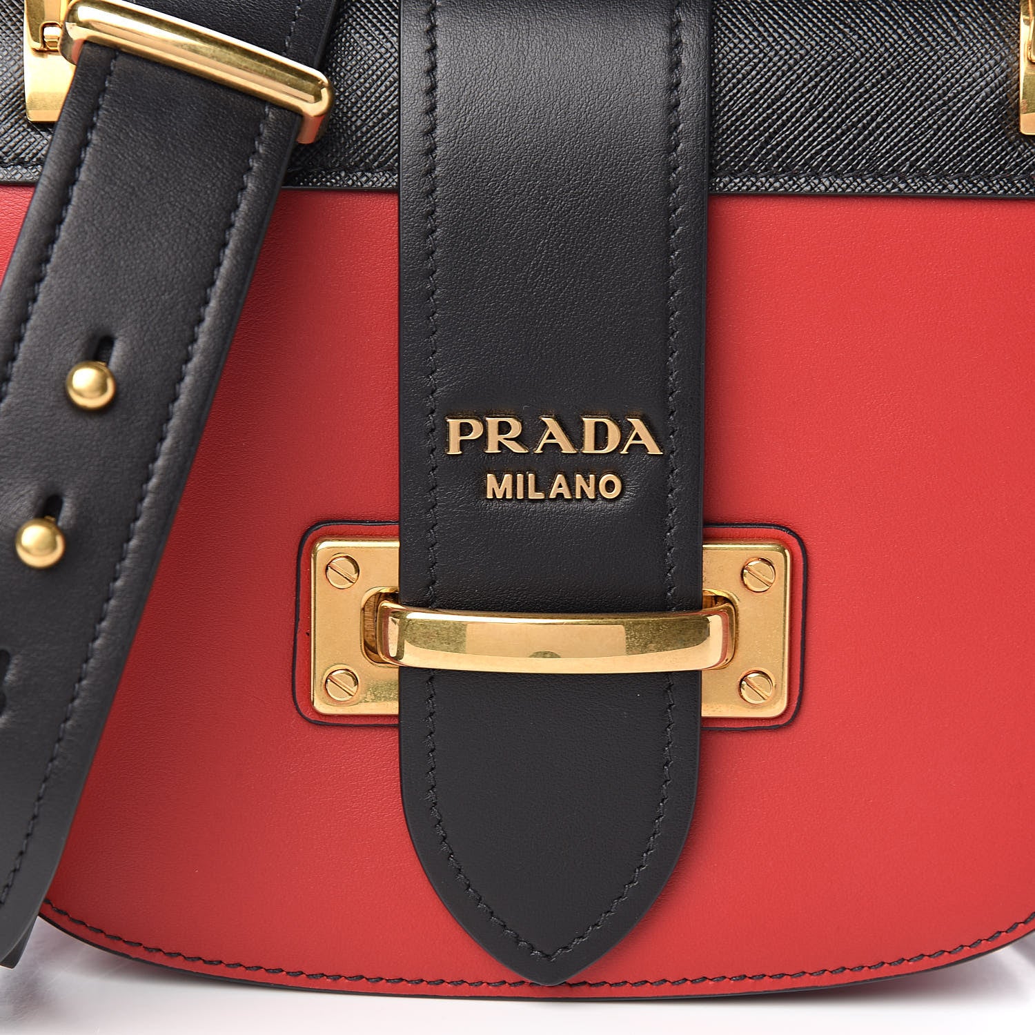 Prada City Calf Saffiano Pionniere Bag Fuoco Black 9 of 9