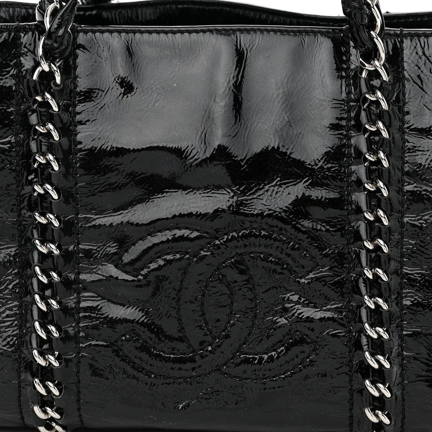 Chanel Patent Calfskin Small Luxe Ligne Tote Black 10 of 15