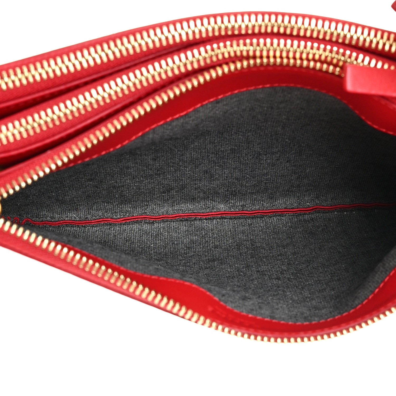Celine Lambskin Small Trio Crossbody Bag Red 6 of 12