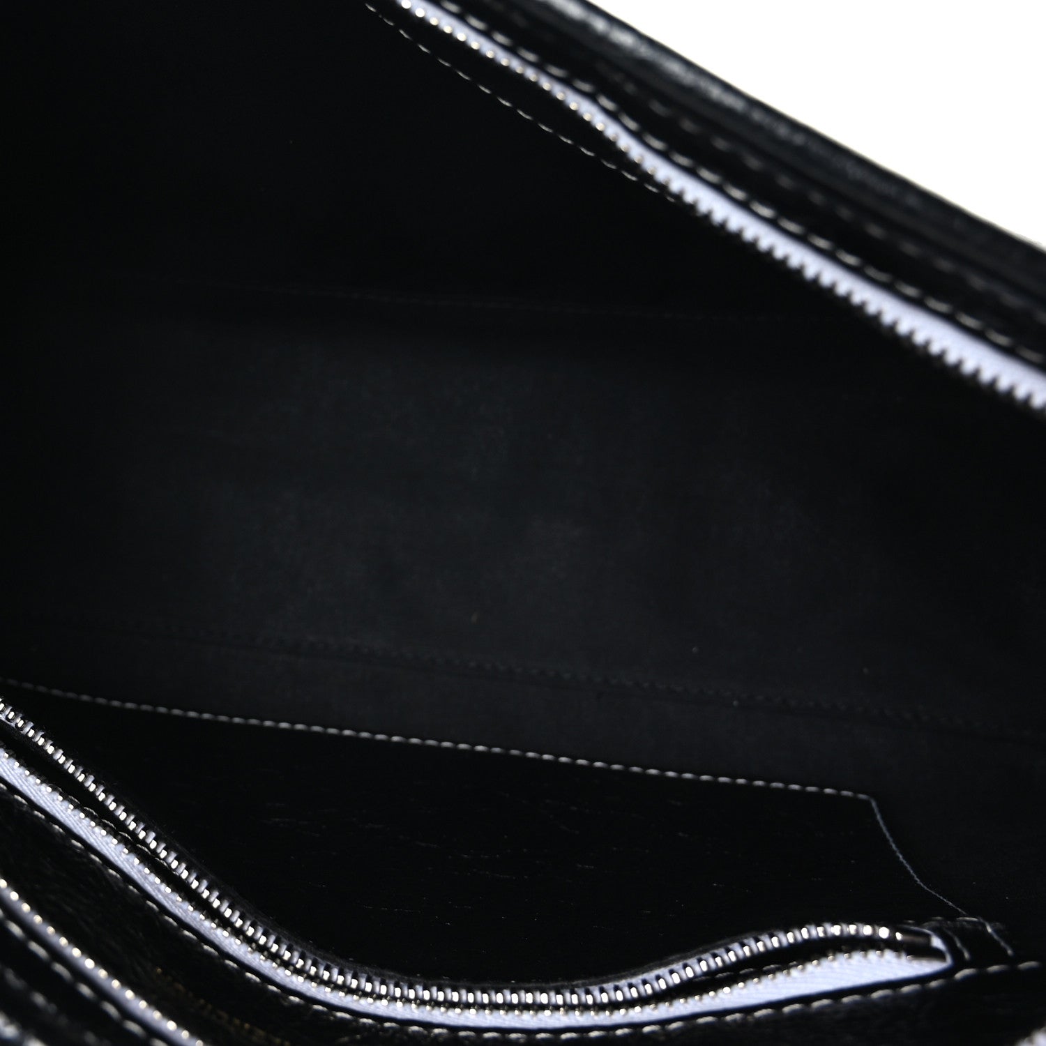 Balenciaga Agneau Arena Striped Patchwork Large Barbes Z Pouch with Handle Black White 5 of 8
