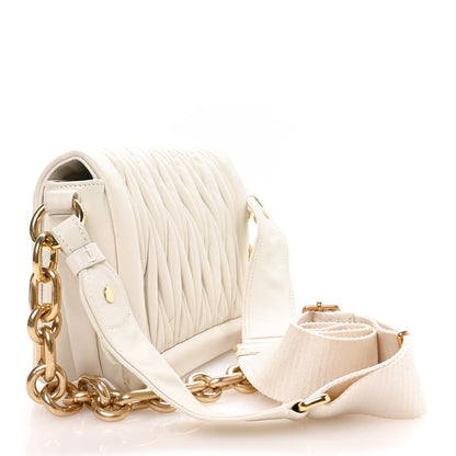 Miu Miu Nappa Matelasse Chain Shoulder Bag White 3 of 10