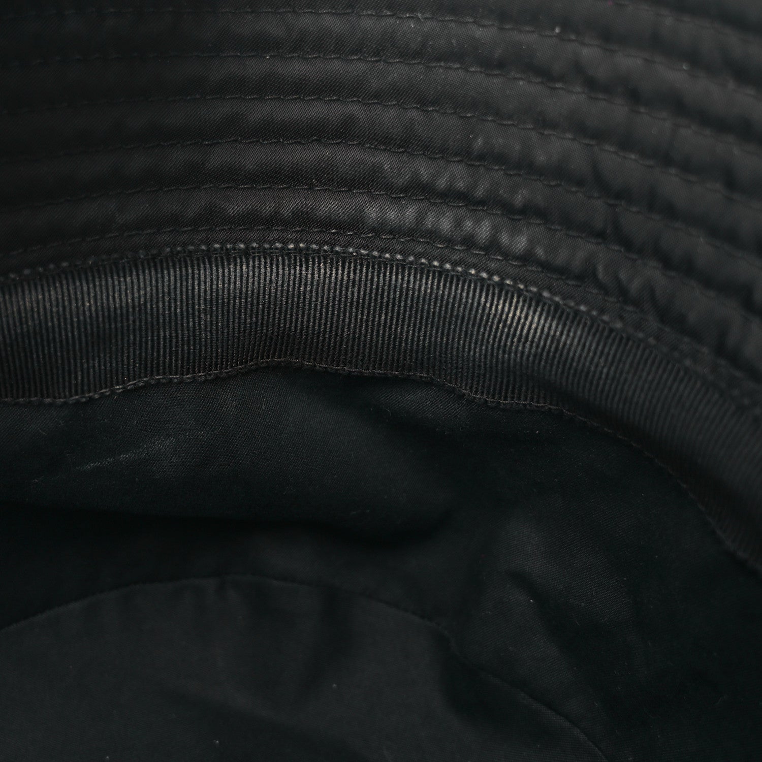 Prada Re-Nylon Metal Triangle Logo Mens Bucket Hat L Black 9 of 9