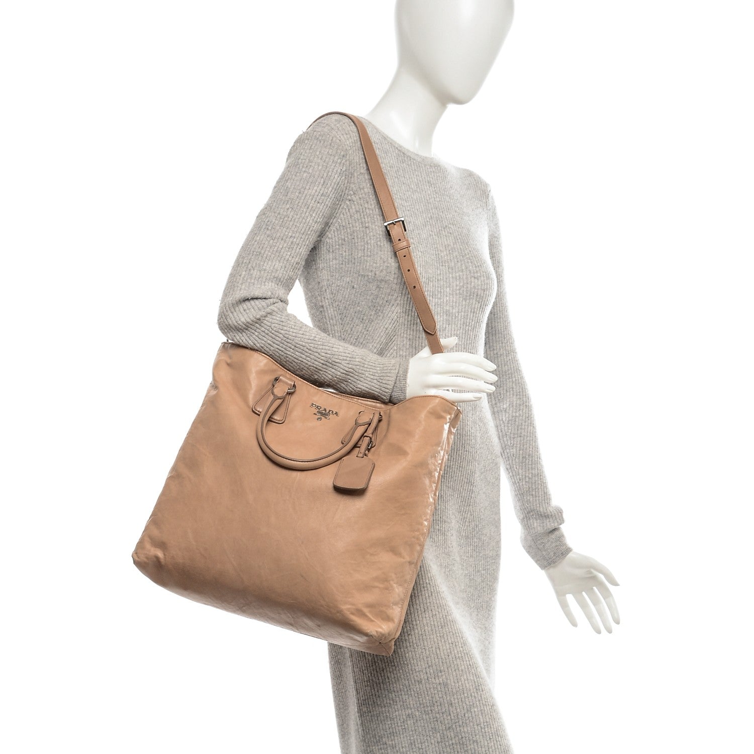 Prada Vitello Shine Tote Cammeo 2 of 10
