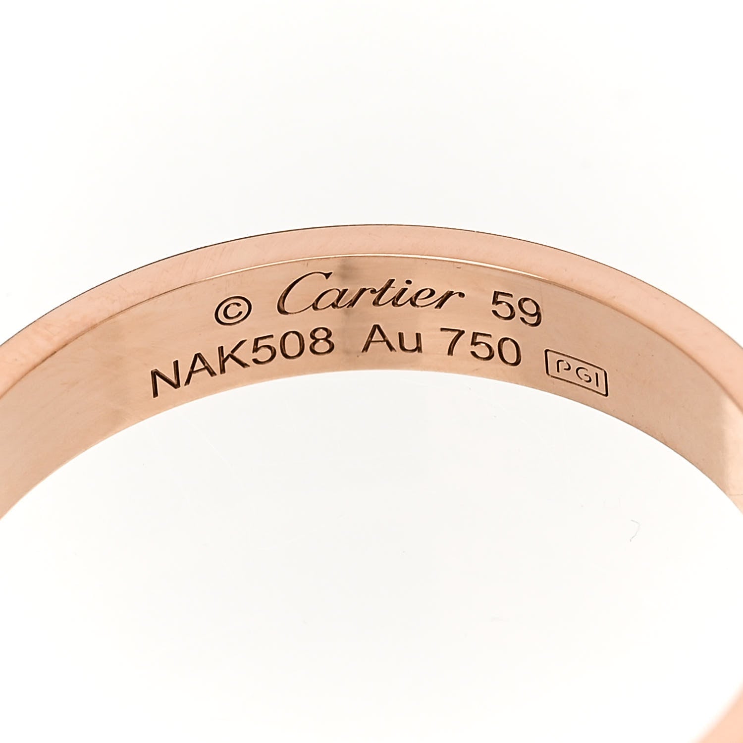 Cartier 18K Pink Gold 3.5mm LOVE Wedding Band Ring 59 8.75 4 of 5