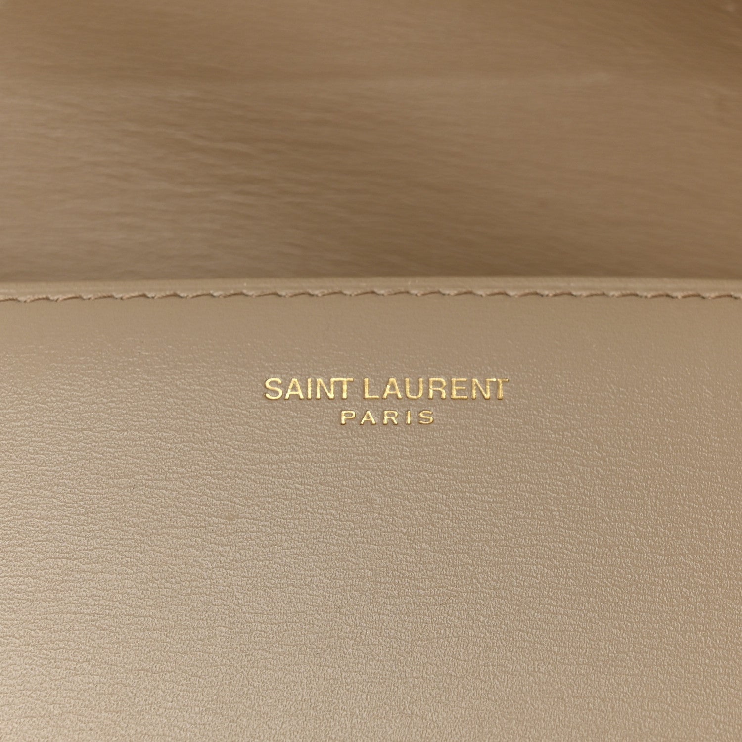 Saint Laurent Smooth Calfskin Carre Satchel Dark Beige 6 of 15