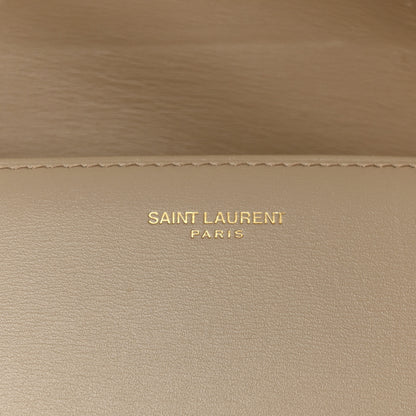 Saint Laurent Smooth Calfskin Carre Satchel Dark Beige 6 of 15
