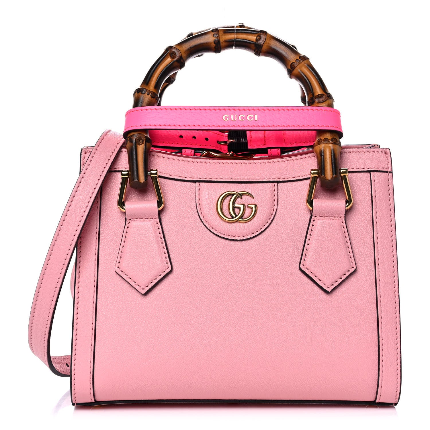 Gucci Wonka Grain Calfskin Mini Diana Tote Bag Wild Rose Fuxia Fluo 1 of 13