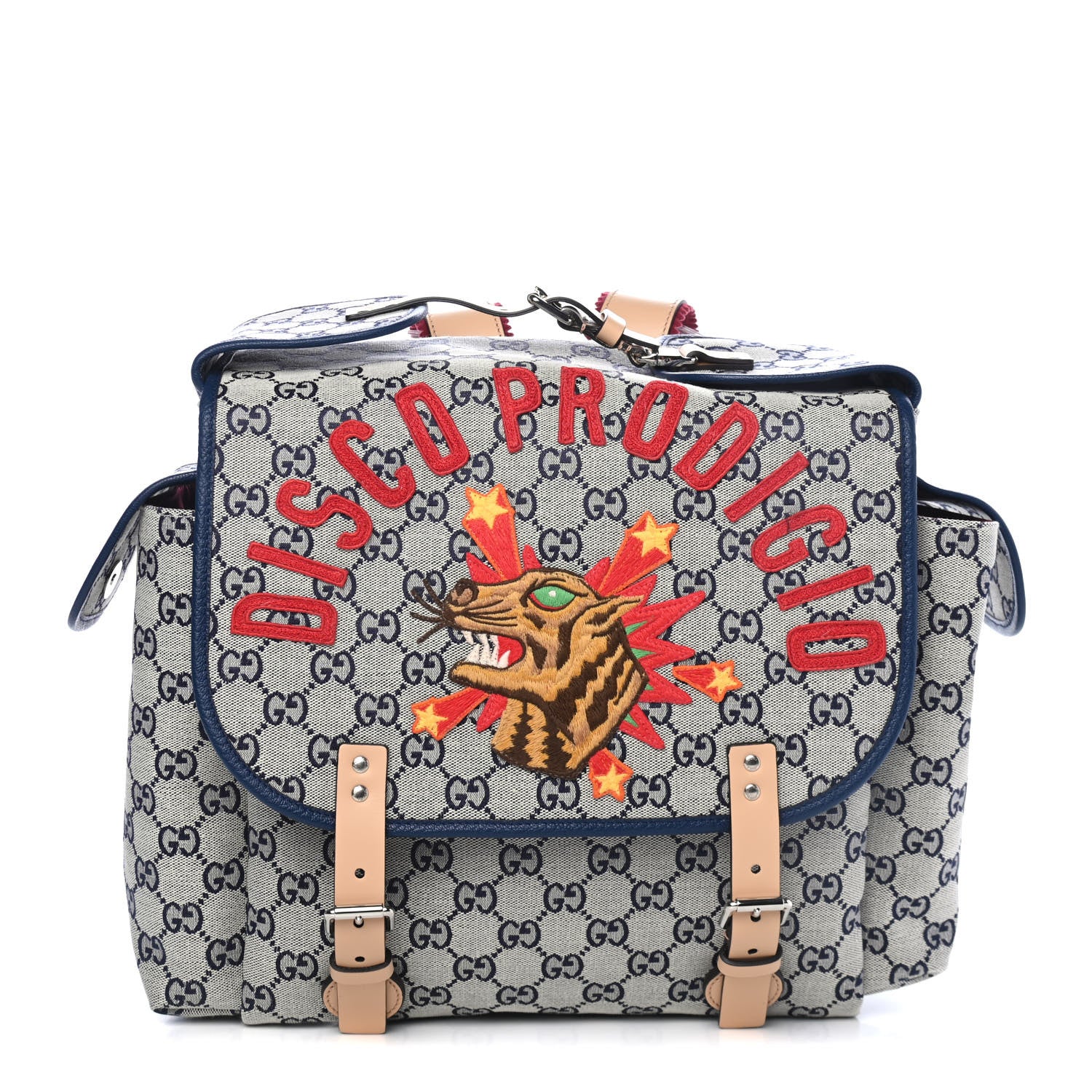 Gucci Monogram Childrens Disco Prodigio Patch Backpack Navy 1 of 4