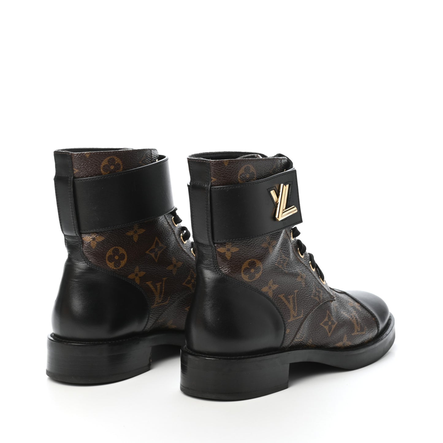 Calfskin Monogram Wonderland Flat Ranger Boots 39 Black