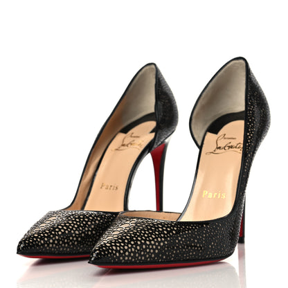 Christian Louboutin Patent Suede Galupump 100 Pumps 37.5 Black Nude 3 of 9