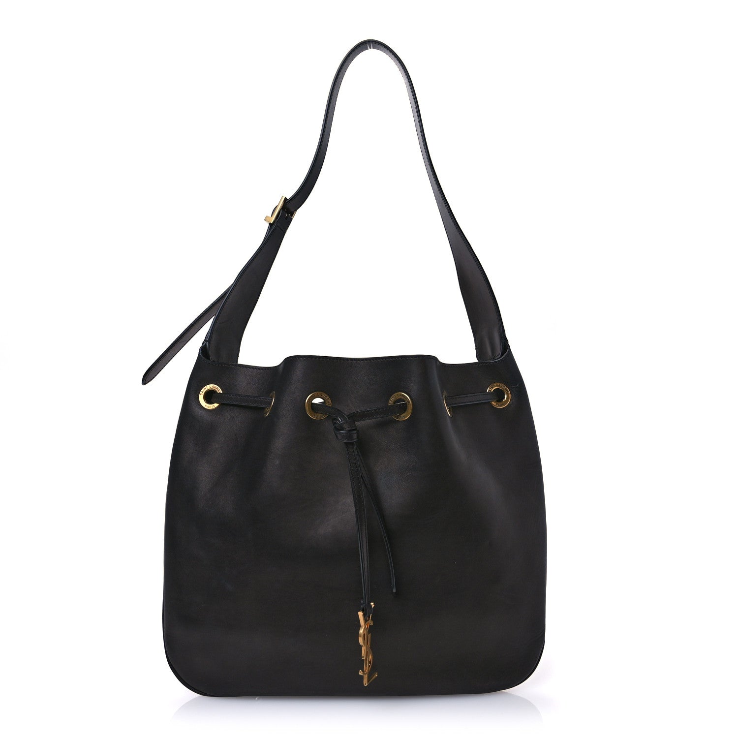 Saint Laurent Calfskin Medium Paris VII Flat Hobo Black 1 of 8