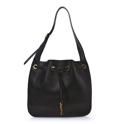 Saint Laurent Calfskin Medium Paris VII Flat Hobo Black 1 of 8