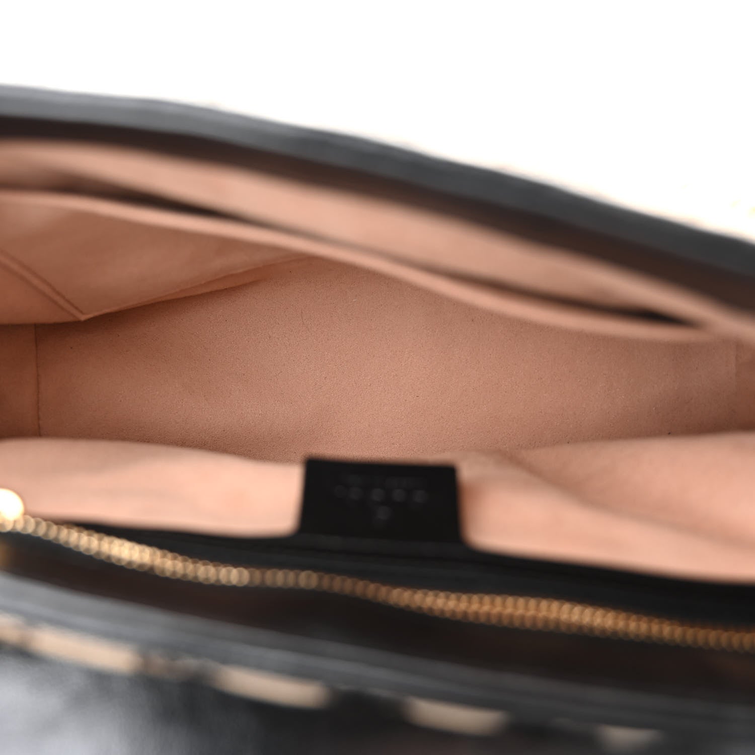Gucci Monogram Azalea Calfskin Matelasse Diagonal Small GG Marmont Top Handle Shoulder Bag Beige Ebony Black 5 of 10