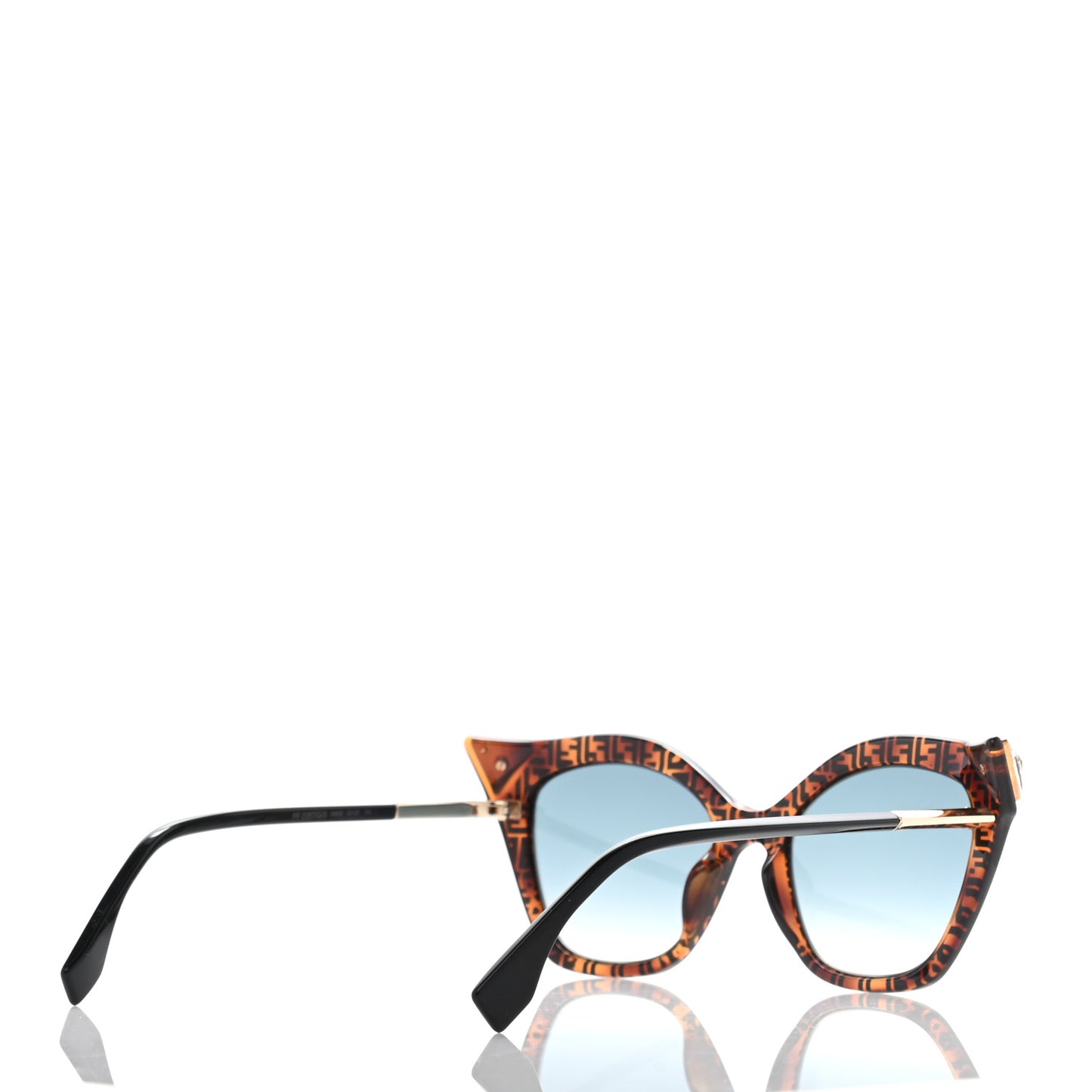 Acetate Metal FF Cat Eye Iridia Sunglasses FF 0357/S Havana