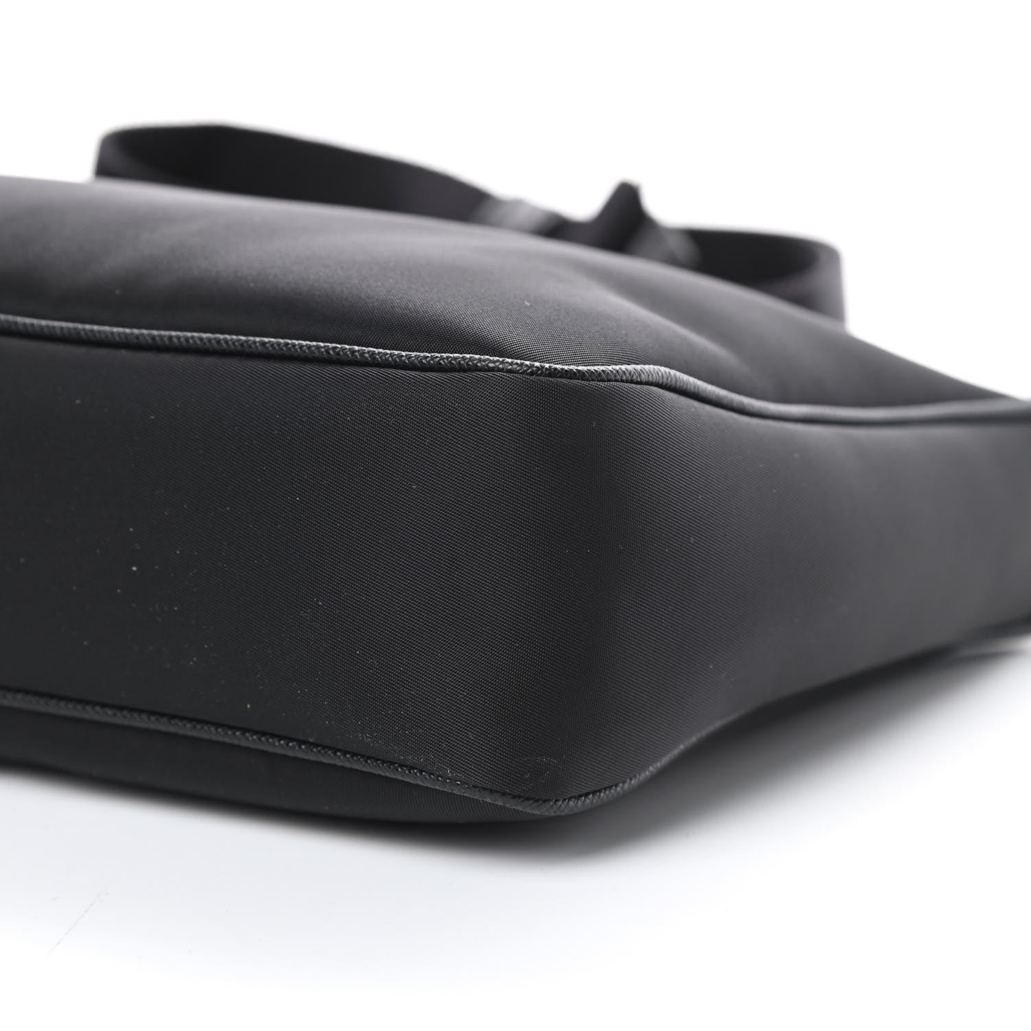 Prada Tessuto Nylon Saffiano Rubber Triangle Logo Pocket Zippered Shoulder Bag Black 11 of 11
