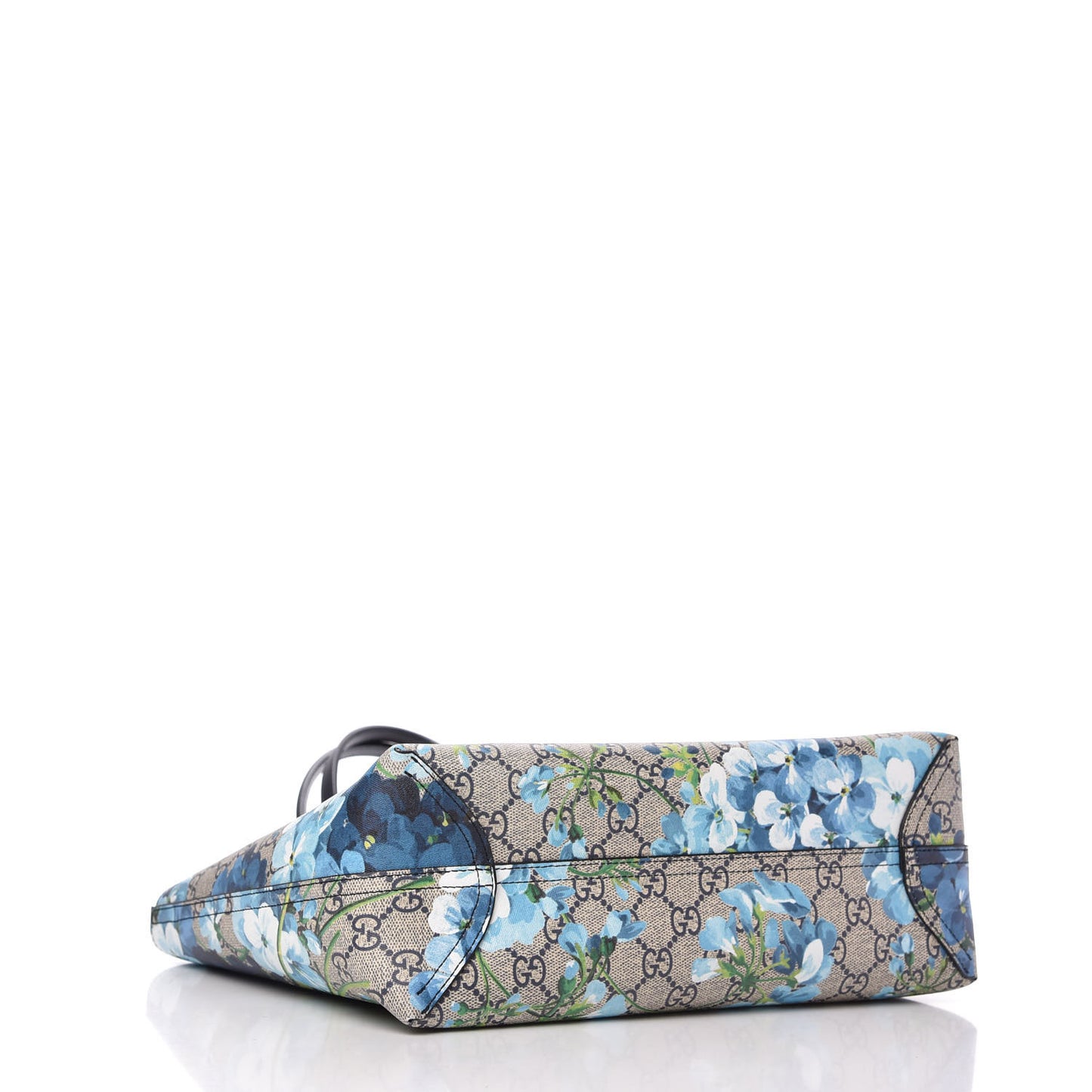 GG Supreme Monogram Blooms Small Reversible Tote Beige Blue Navy