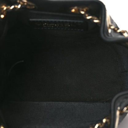 Chanel Calfskin Stitched Small Egyptian Amulet Drawstring Bag Black 5 of 11