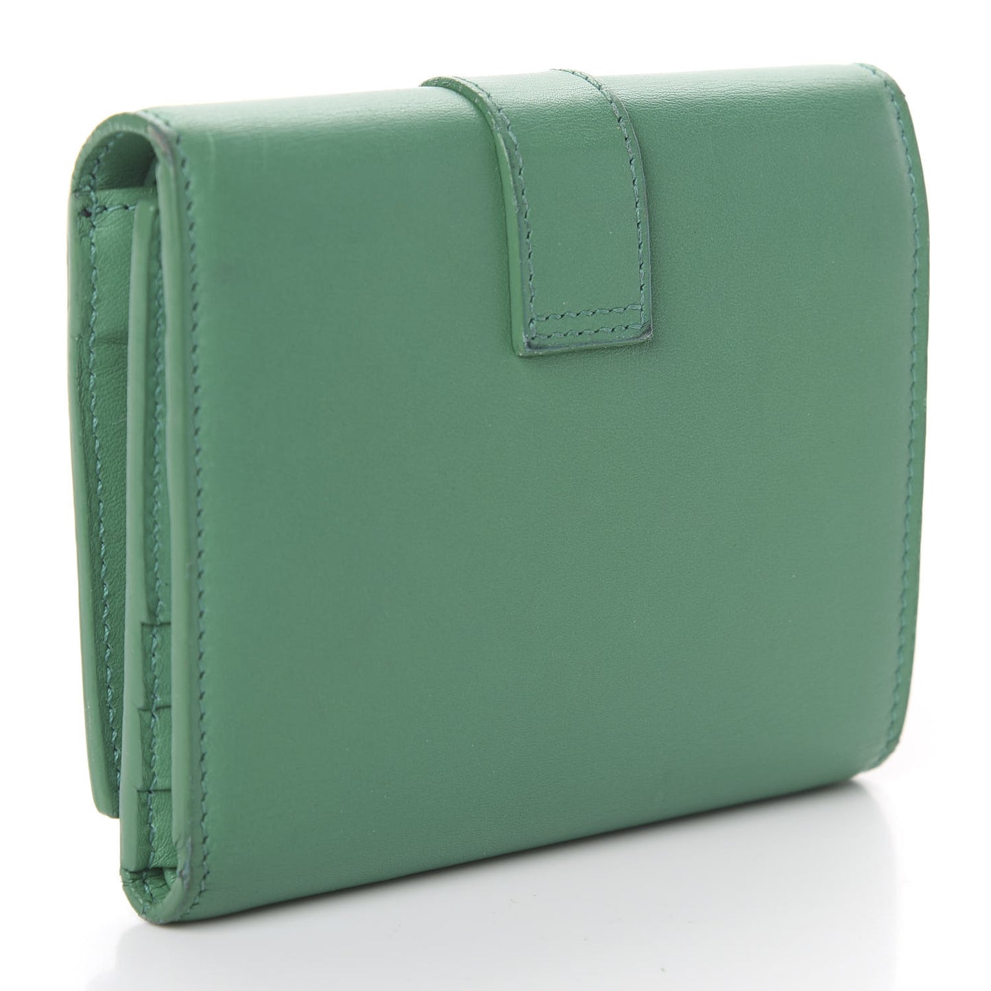 Calfskin Classic Y Compact Wallet Green