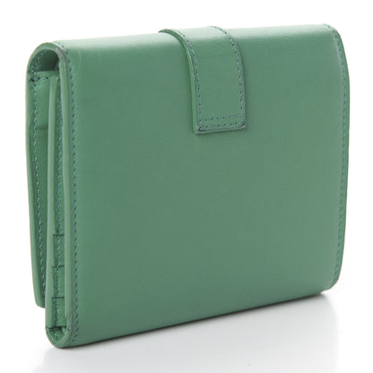 Saint Laurent Calfskin Classic Y Compact Wallet Green 2 of 5