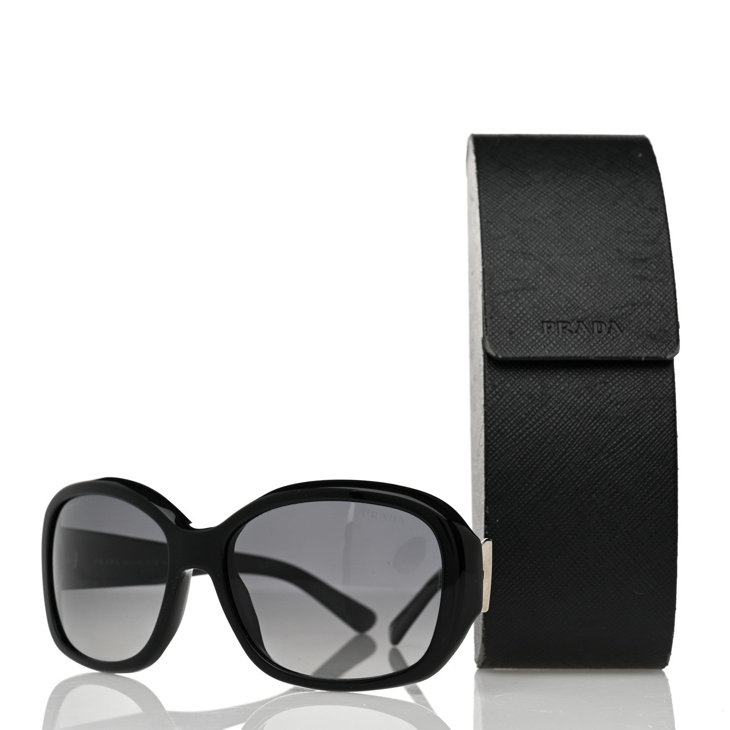 Prada Polarized Sunglasses SPR 31N Black 8 of 8