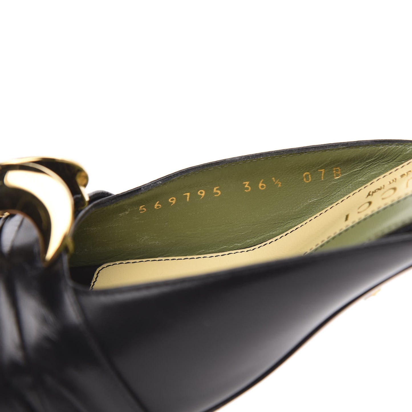 Malaga Kid Half Moon GG Square Toe Slide Sandals 36.5 Black