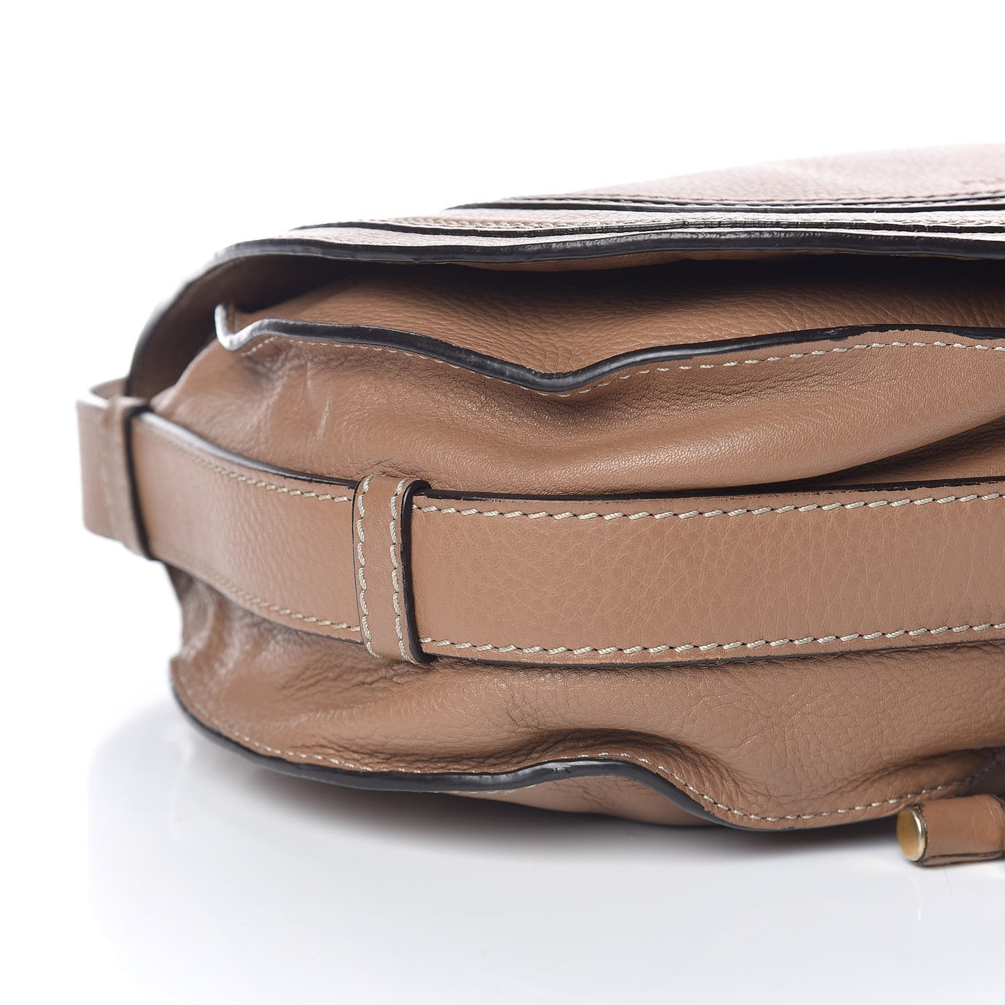 Calfskin Medium Marcie Round Crossbody Bag Nut