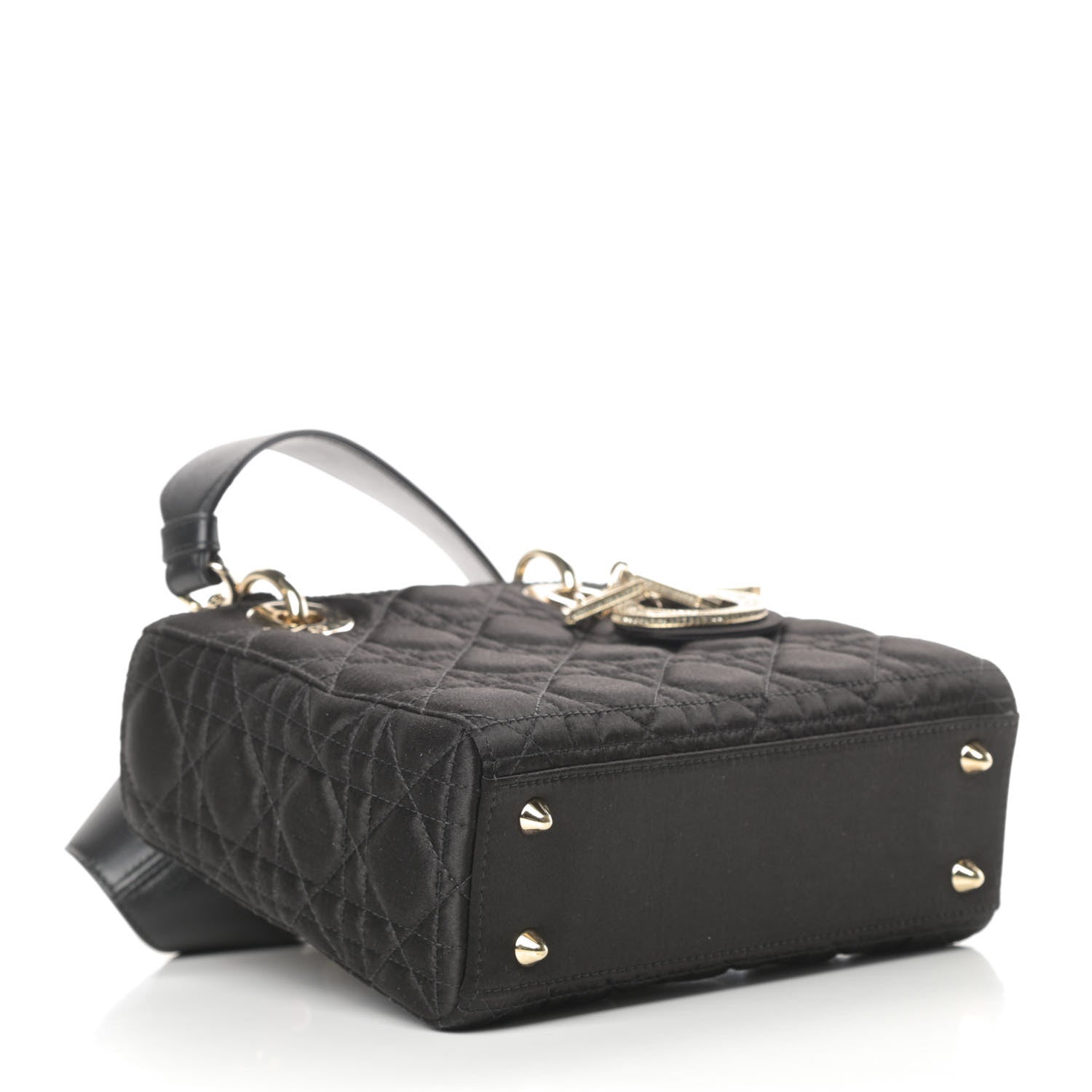 Christian Dior Satin Swarovski Crystal Cannage My ABC Lady Dior Black 4 of 11