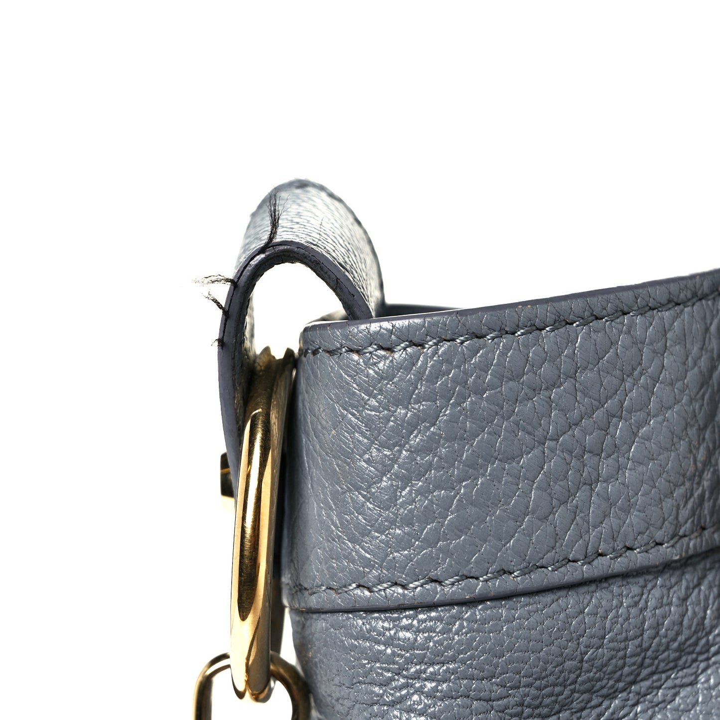 Chevre Gold Metallic Edge Hardware Town Bleu Acier