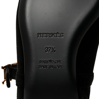 Hermes Velvet Jane Ballerina Flats 37.5 Black 37.5 Black 8 of 9