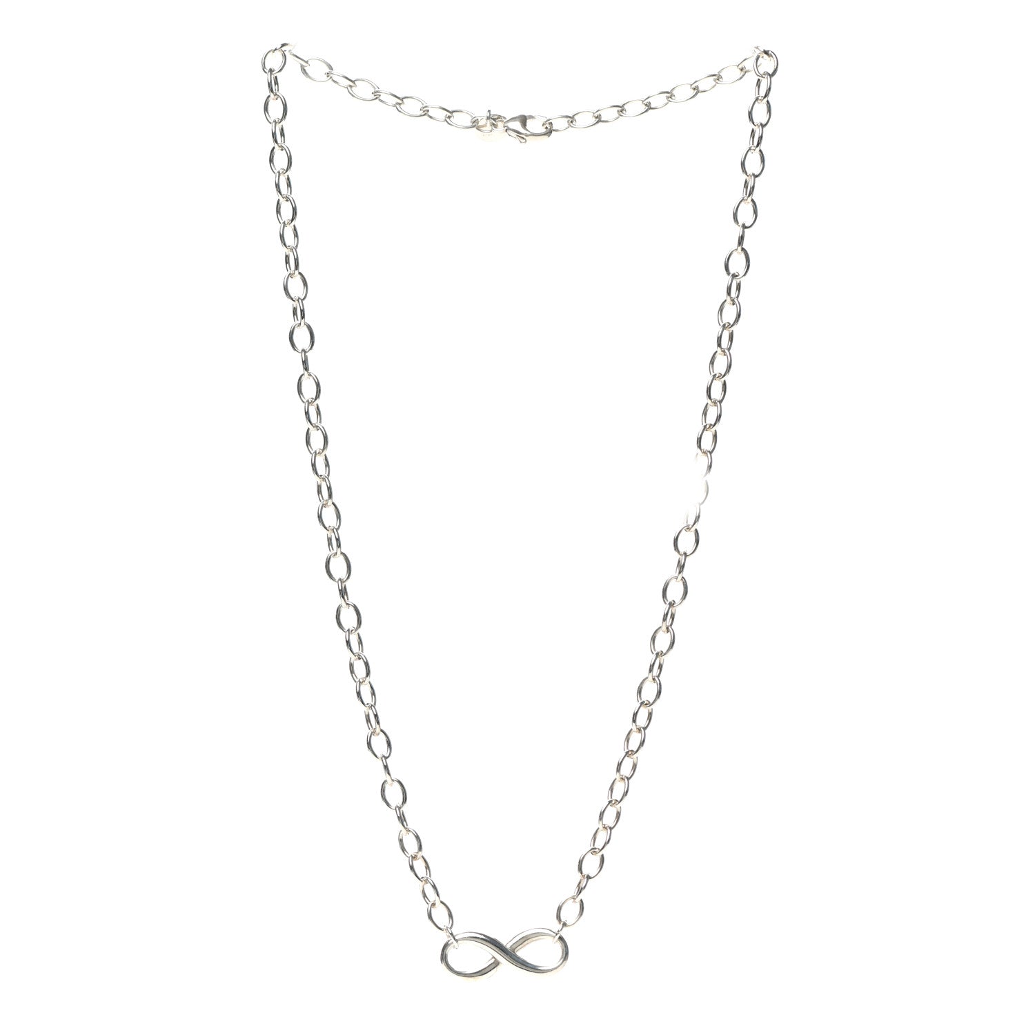 Tiffany Sterling Silver Narrow Infinity Link Necklace 3 of 5
