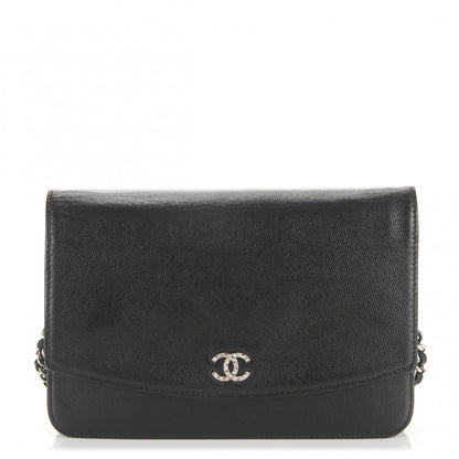 Chanel Caviar Sevruga Wallet On Chain WOC Black 1 of 8