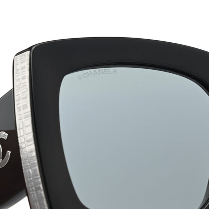 Chanel Acetate Rectangle Sunglasses 5435 Black Grey 7 of 8