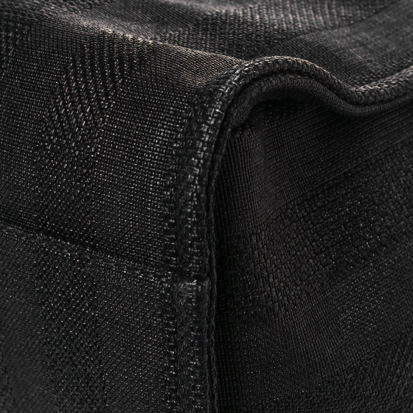 Mixed Fibers Calfskin Striped Medium Deauville Tote Black