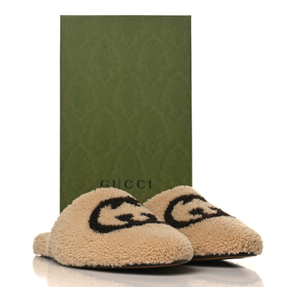 Gucci Shearling Interlocking G Mens Slippers 12 Butterscotch Cocoa 8 of 8