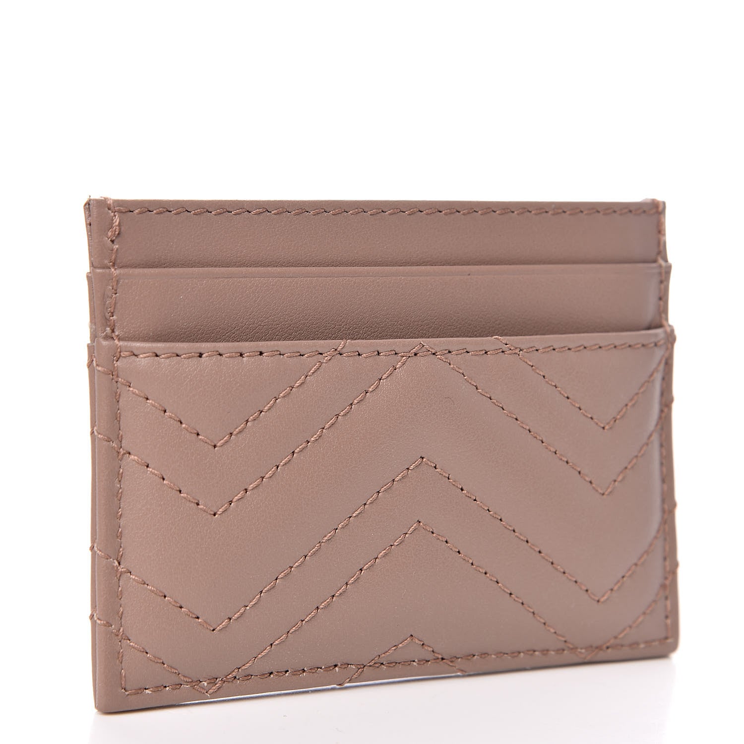 Gucci Calfskin Matelasse GG Marmont Card Holder Porcelain Rose 3 of 8