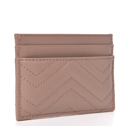 Gucci Calfskin Matelasse GG Marmont Card Holder Porcelain Rose 3 of 8