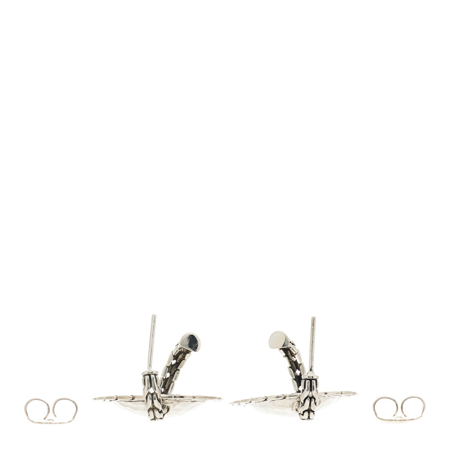 John Hardy Sterling Silver Classic Chain Hammered Disc Drop Earrings 3 of 4