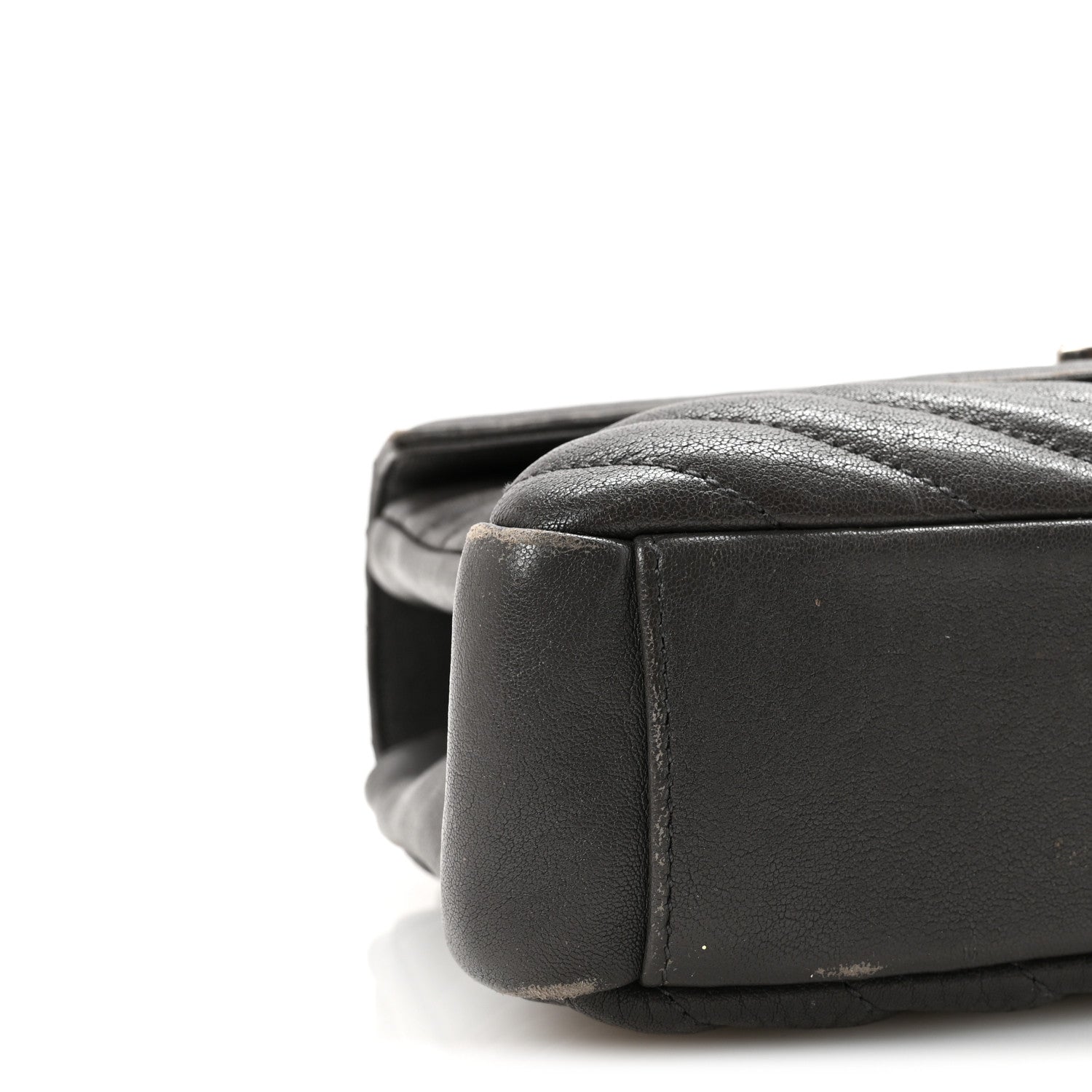 Saint Laurent Sheepskin Matelasse Chevron Monogram Medium College Bag Asphalt 8 of 10