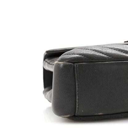 Saint Laurent Sheepskin Matelasse Chevron Monogram Medium College Bag Asphalt 8 of 10