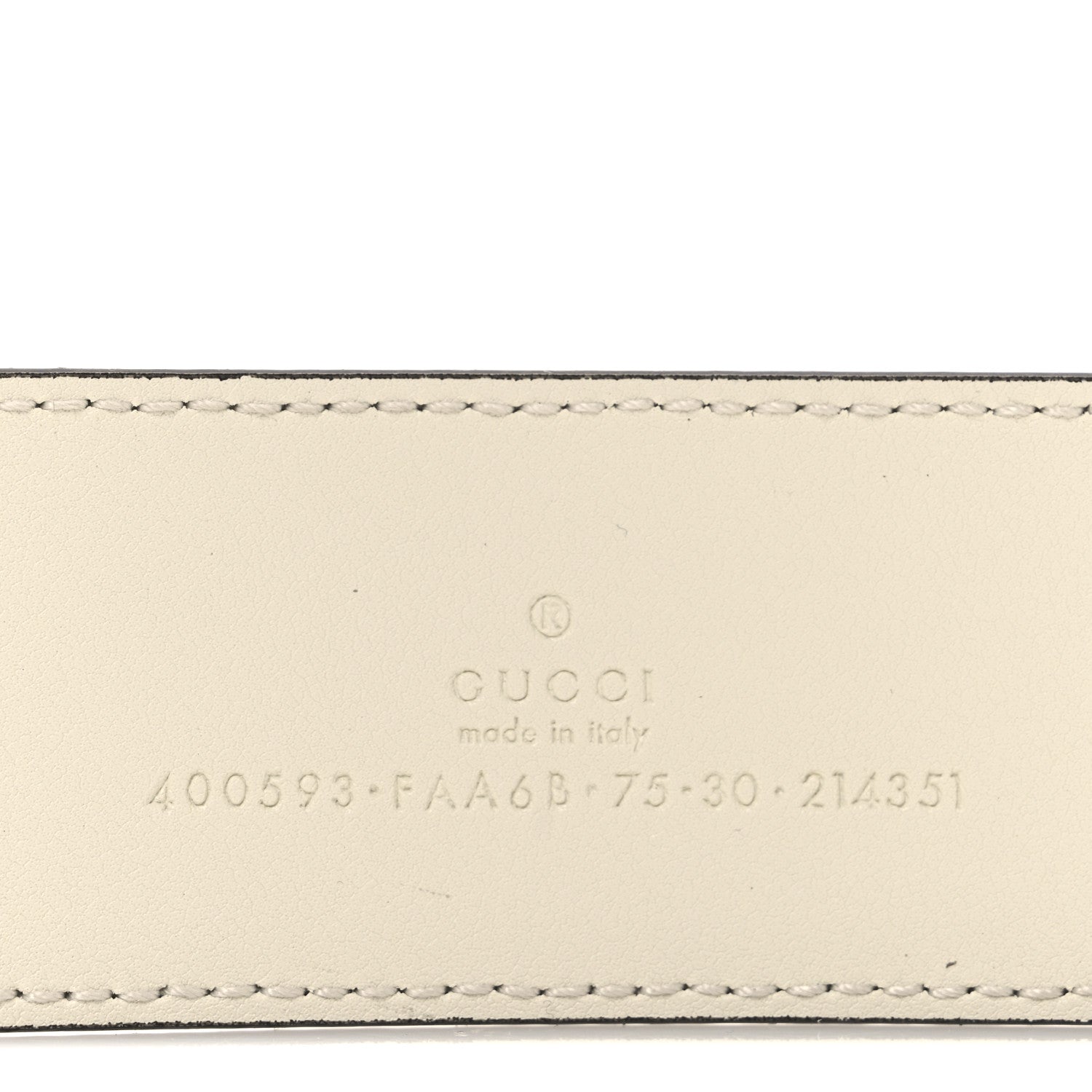 Gucci GG Supreme Monogram Plutone Calfskin Enamel Double G 40mm Belt 75 30 Beige Ebony Mystic White 5 of 5